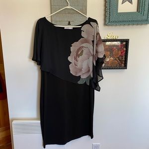 Cocktail dress-black and floral-size 14